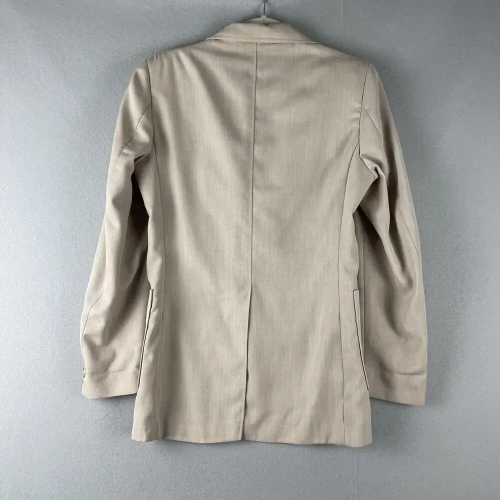 Vintage Angels Flight Blazer Jacket Mens 36R Beige 70s Tobias Kotzin USA Retro